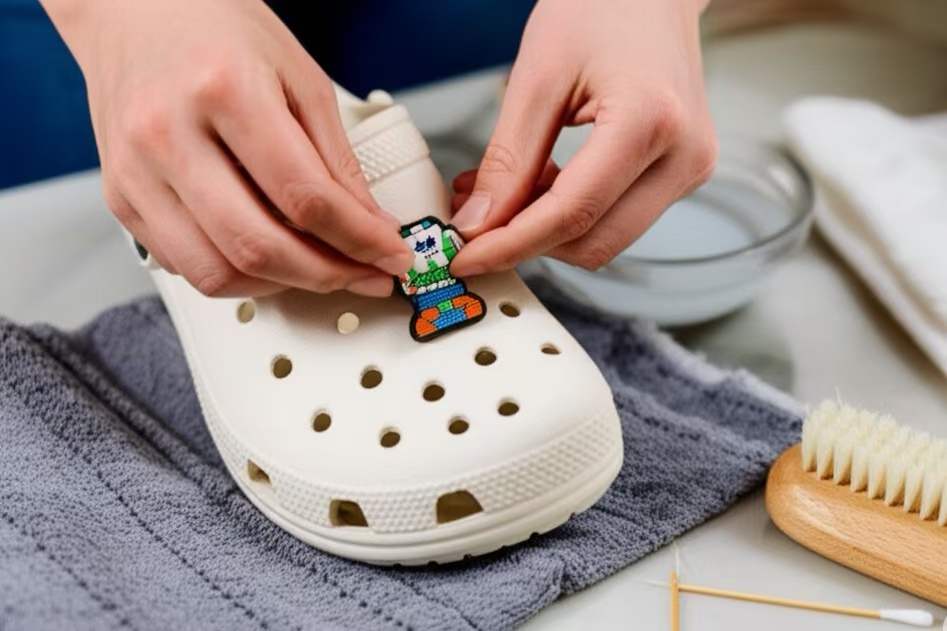 putting jibbitz into crocs