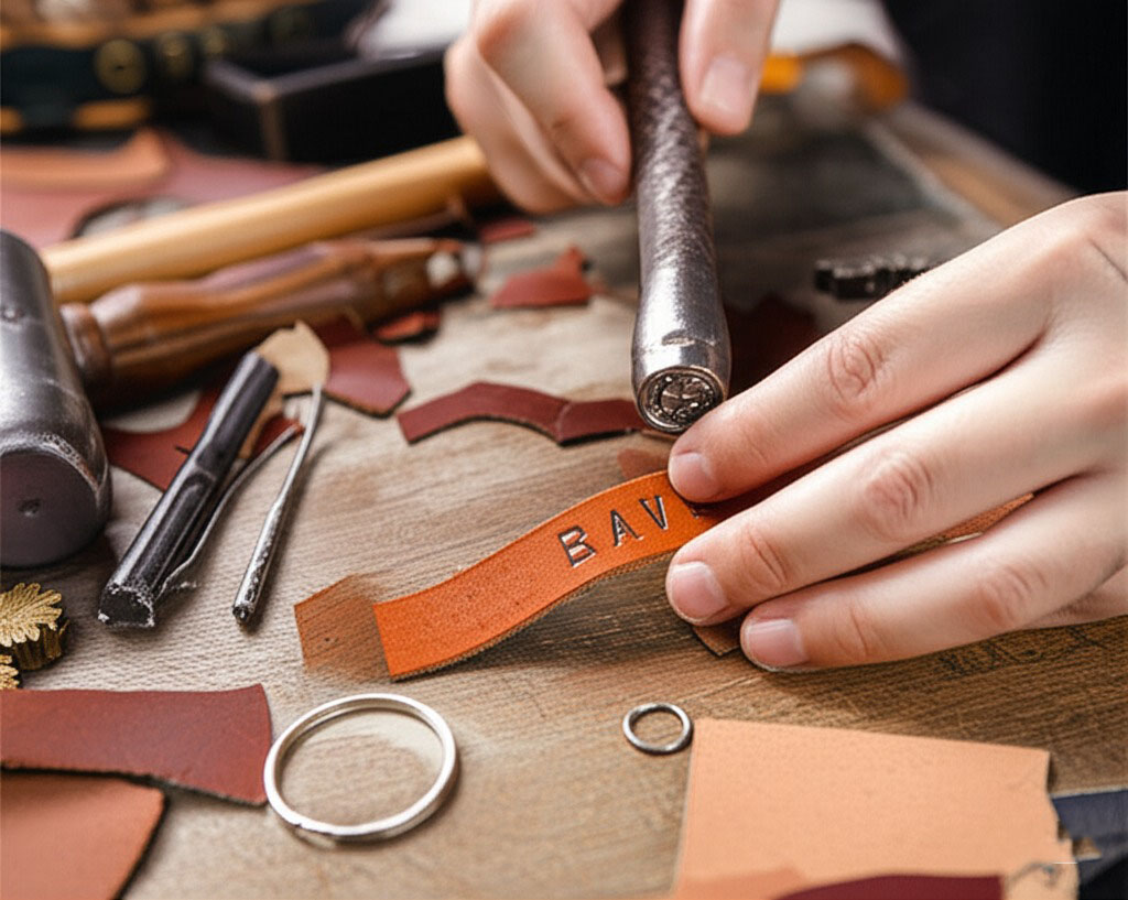 Leather keychains for rustic charm