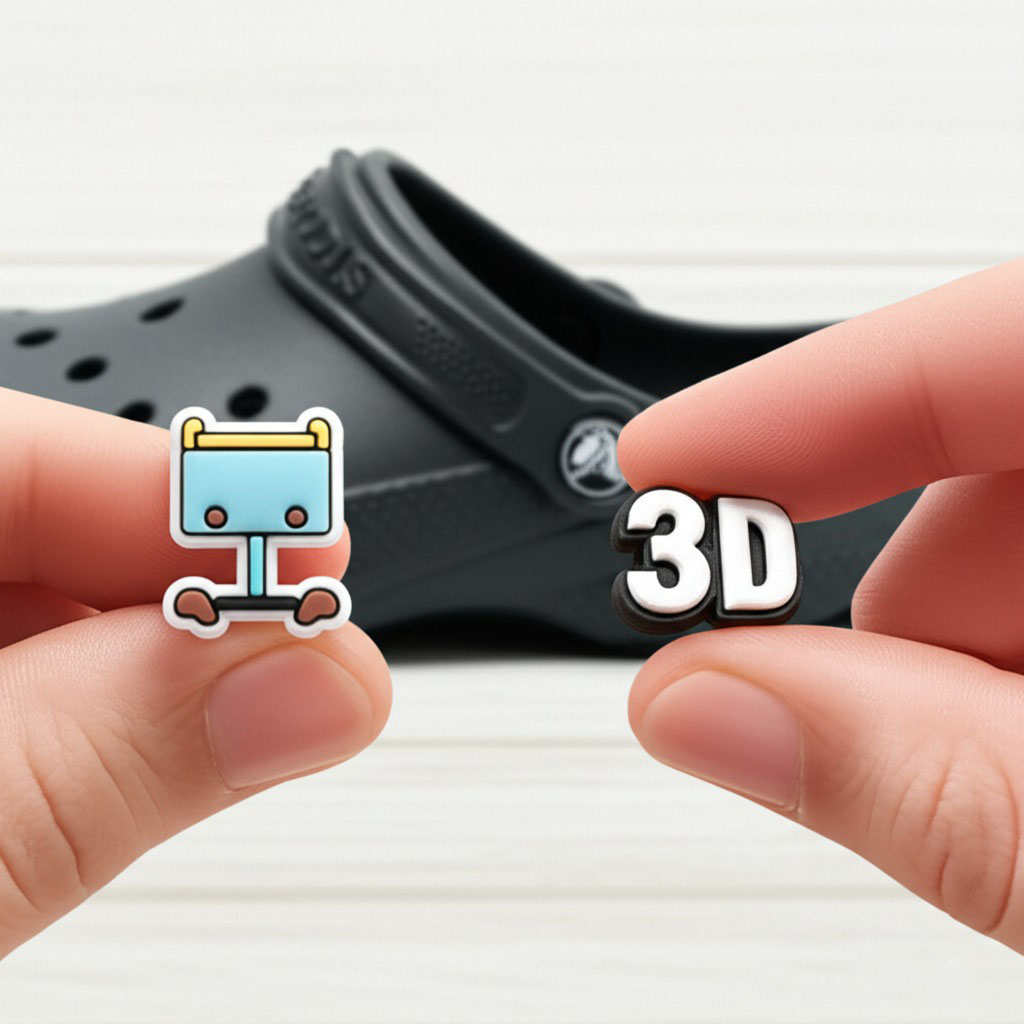 2D vs 3D Charm Styles