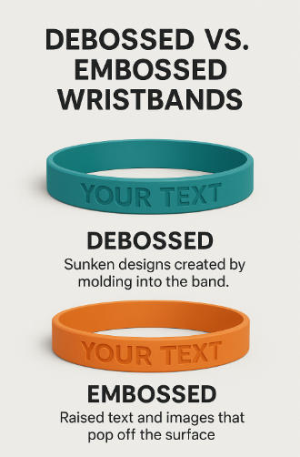 Debossed vs. Embossed Wristbands