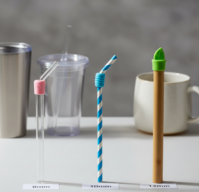Standard sizes for silicone straw toppers