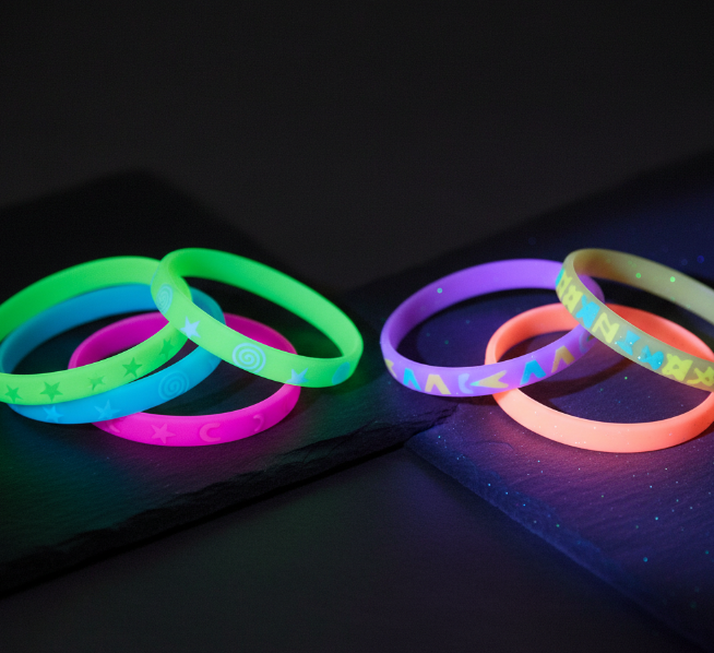 Glow-in-the-dark and UV-reactive bands