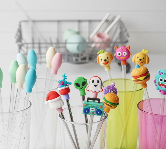 Straw Topper Types: Silicone, PVC, and 3D Styles