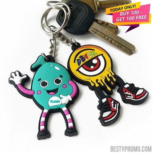 Custom 3D Die-Cut Rubber Keychains – Personalized PVC Keychains for Promotions in Canada